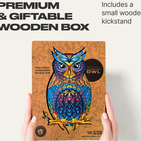Unidragon Charming Owl Wooden Puzzle King Size 330pcs - Picture 6 of 7